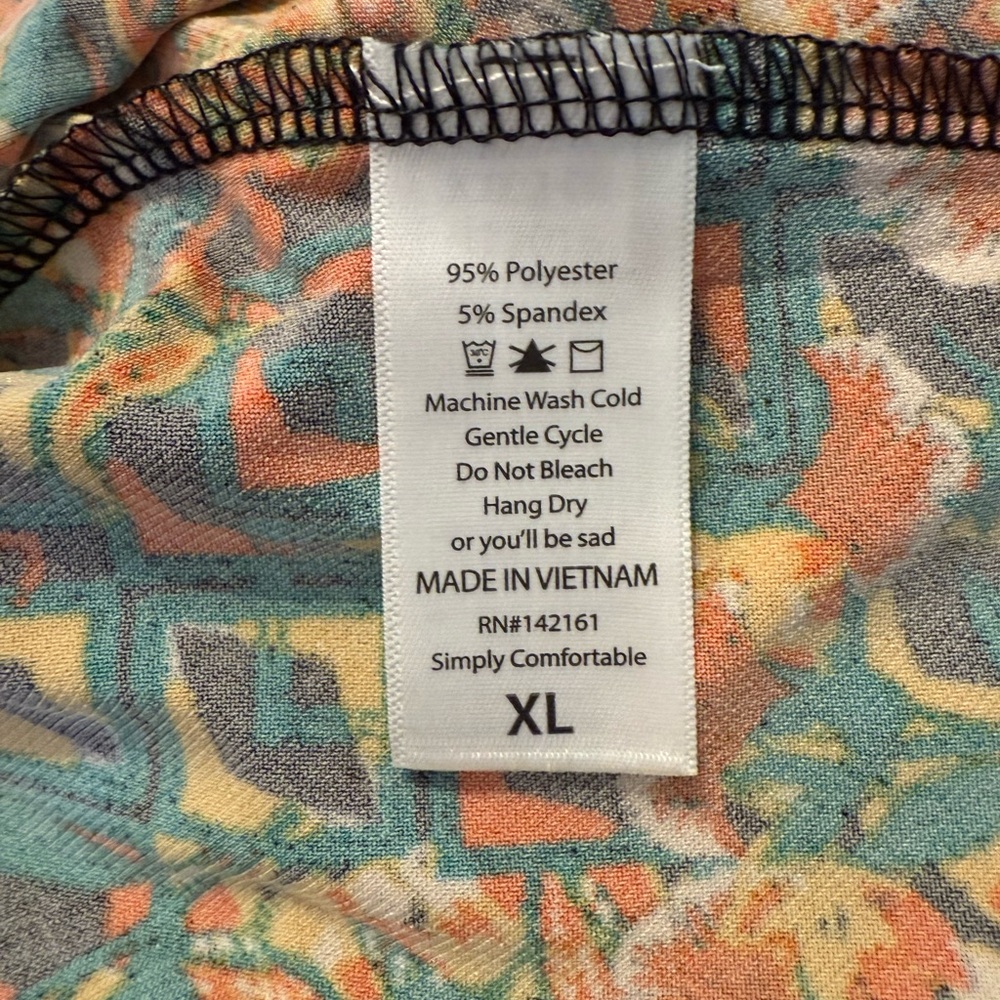 LuLaRoe A-Line Midi Skirt with Vibrant Floral Design. Azure Style - Picture 4 of 4